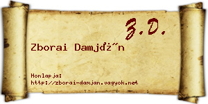 Zborai Damján névjegykártya